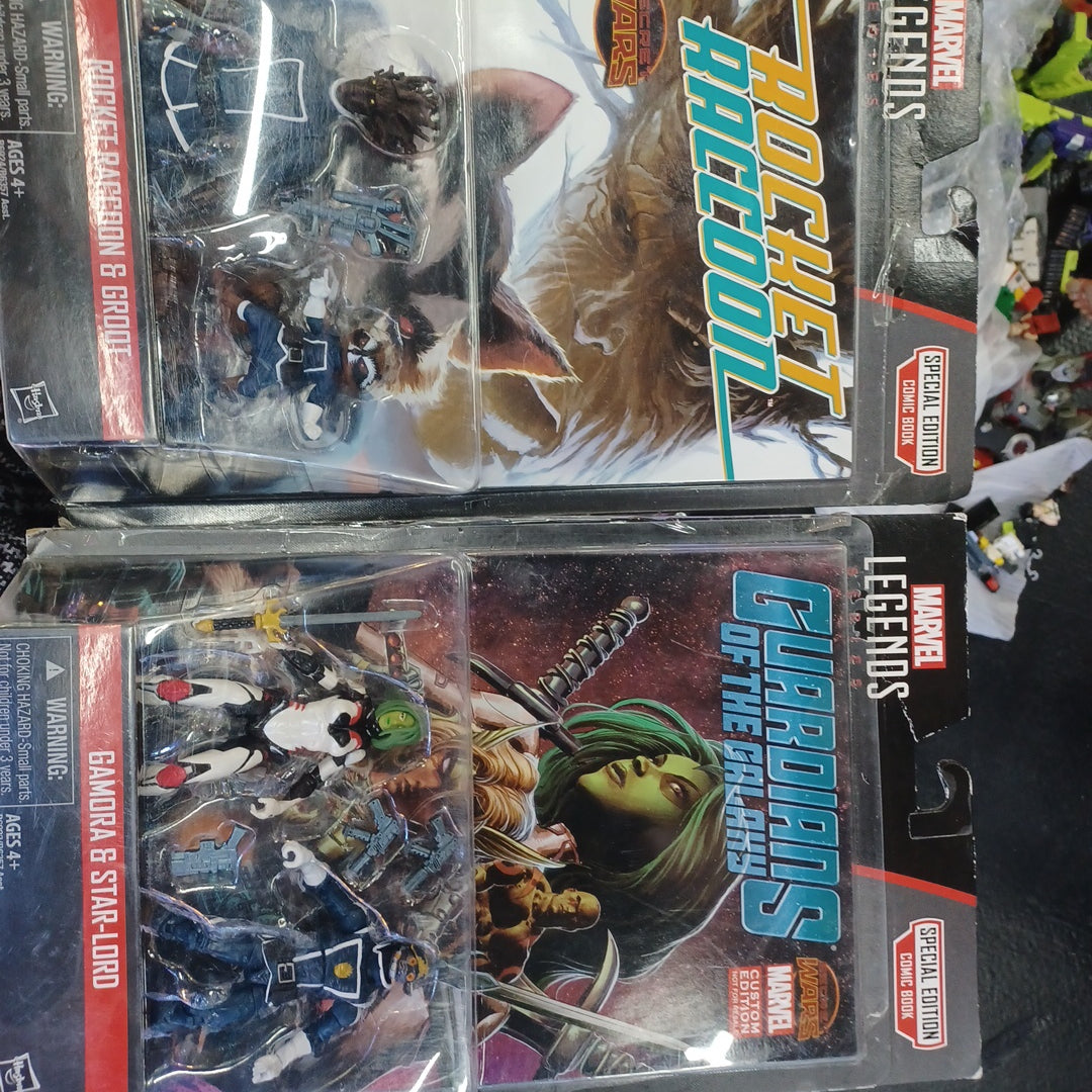 Marvel Guardians of The Galaxy Rocket Raccoon & Groot and Gamora & Star Lord Set of 2