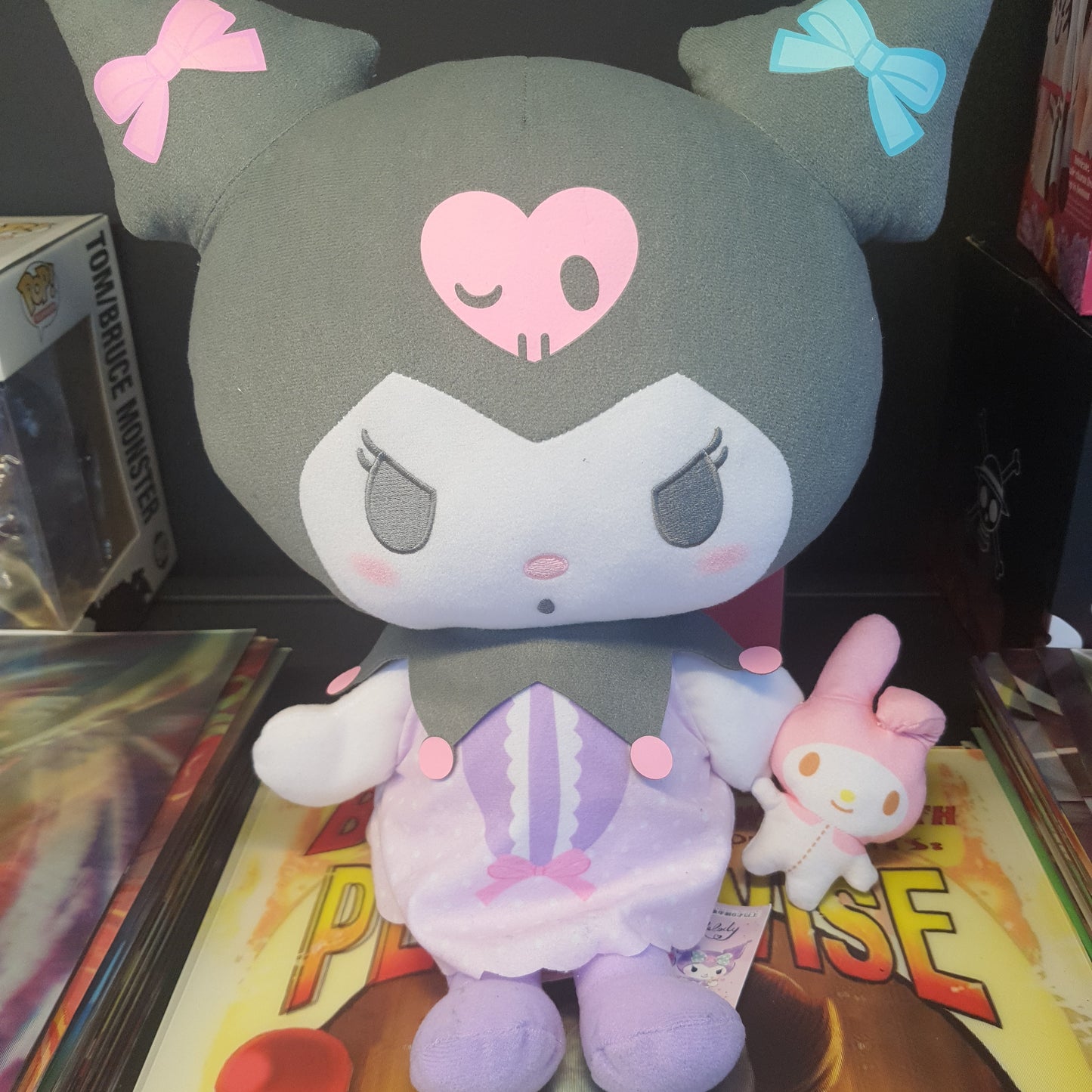 (K4) Sanrio Plushie 10 Inches (Kuromi Girly Purple Big Holding Mini