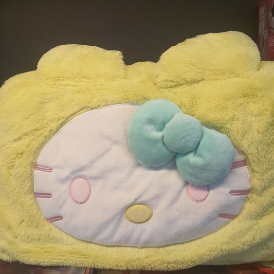 (HK6)Sanrio Plushie 20 Inches ( Hello Kitty Head Pillow Yellow Green)