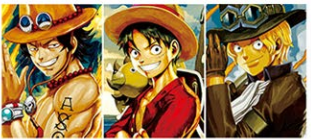 Poster One Piece Luffy, Sabo, and Ace