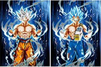 Poster DBZ Goku Ultra Instinct/Vegeta Blue Charge Up