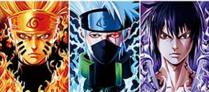 Poster Naruto Kakashi Sasuke Half Bust