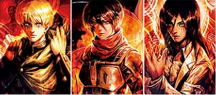 Poster Attack On Titan Armin/Mikasa/Eren