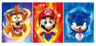 Poster Mario/Crash/Sonic