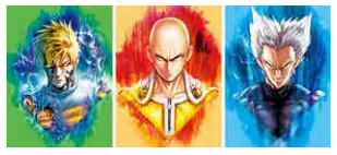 Poster one punch man Saitama / Gara /Genos