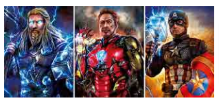 Poster marvel Ironman, Captain America and Thor