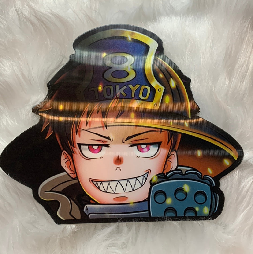 Lenticular Sticker Fire Force Shinra