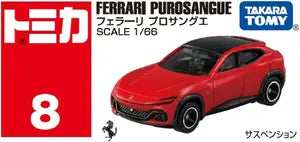 Takara Tomy Tomica No. 8 Ferrari Purosangue 1/66 Scale