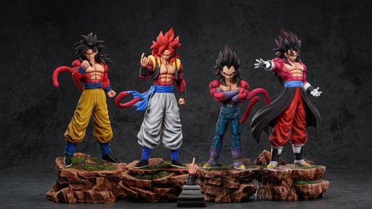 Resin: Point Bear Studio SSJ4 Goku, Vegeta, Gogeta and Vegeto Set of 4