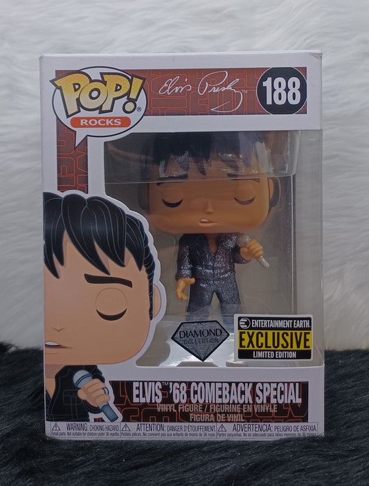 Funko Pop Rocks Elvis Presly 68 Comeback Special (Entertaiment Earth Exclusive Limited Edition) 188