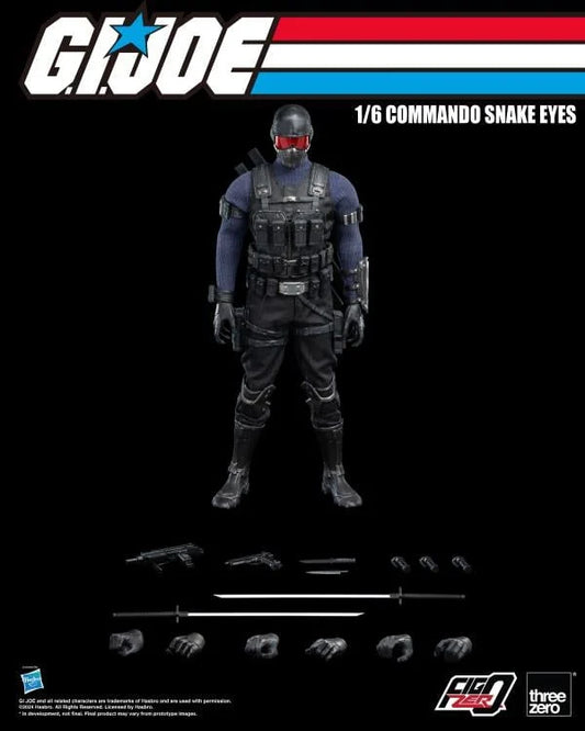 Hasbro Three Zero FigZero G.I. Joe Commando Snake Eyes with Wolf