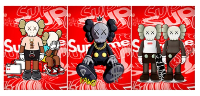 Poster KAWS Sitting Supreme Red